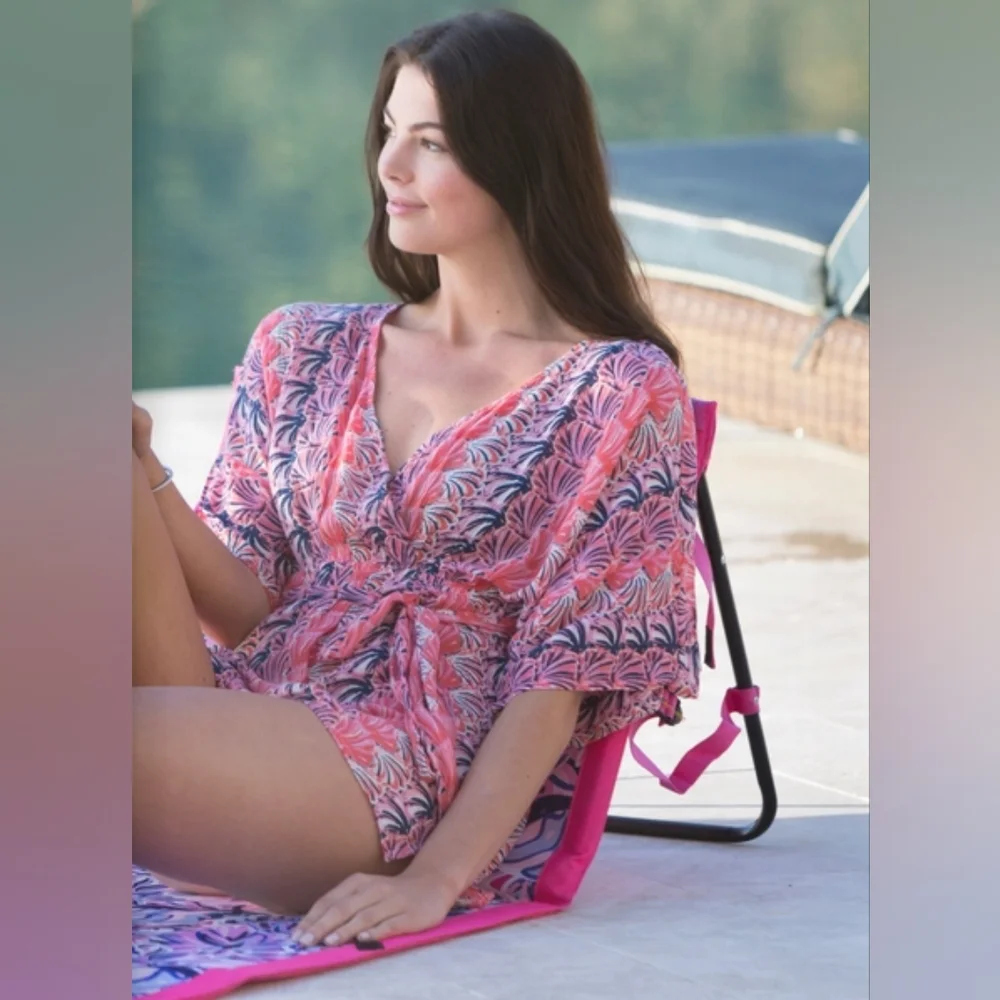 Simply Southern Scallop Shell Kimono Beach Cover-up Size S/M NWT